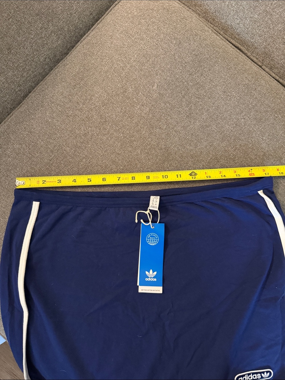 Adidas Originals Retro Blue White stripe & Logo Sporty Mini Skirt XL NWT - Picture 12 of 14